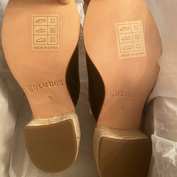 NWT Anthropologie Soludos Capri Mule Leather Black Size 5 - Picture 11 of 12